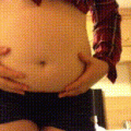 Playing with my fat belly standing