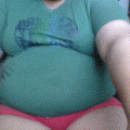Bbw belly play & small clothes