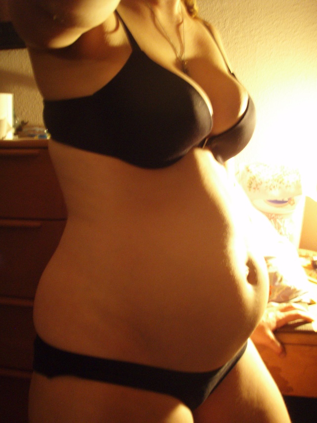 Skinny girl bloated