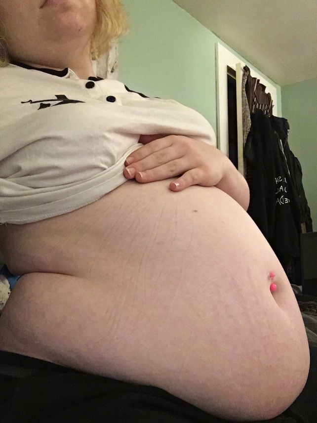 Girl belly bloat