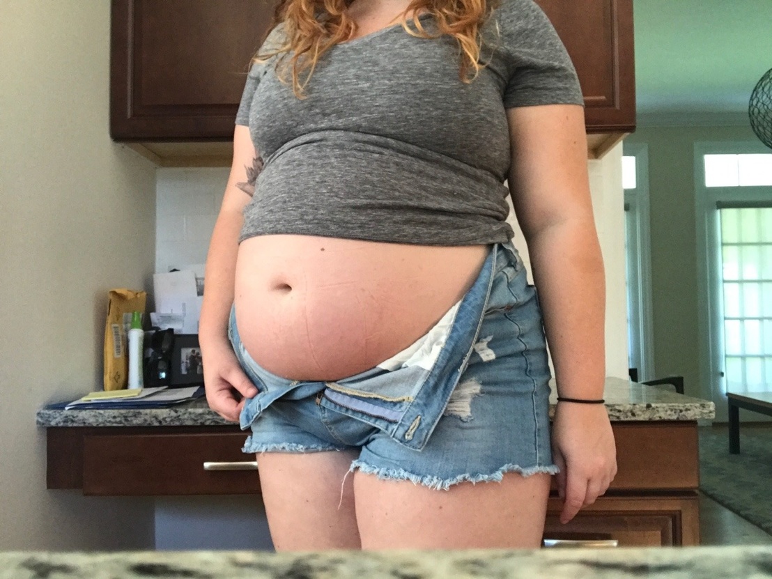 Extremely bloated milf