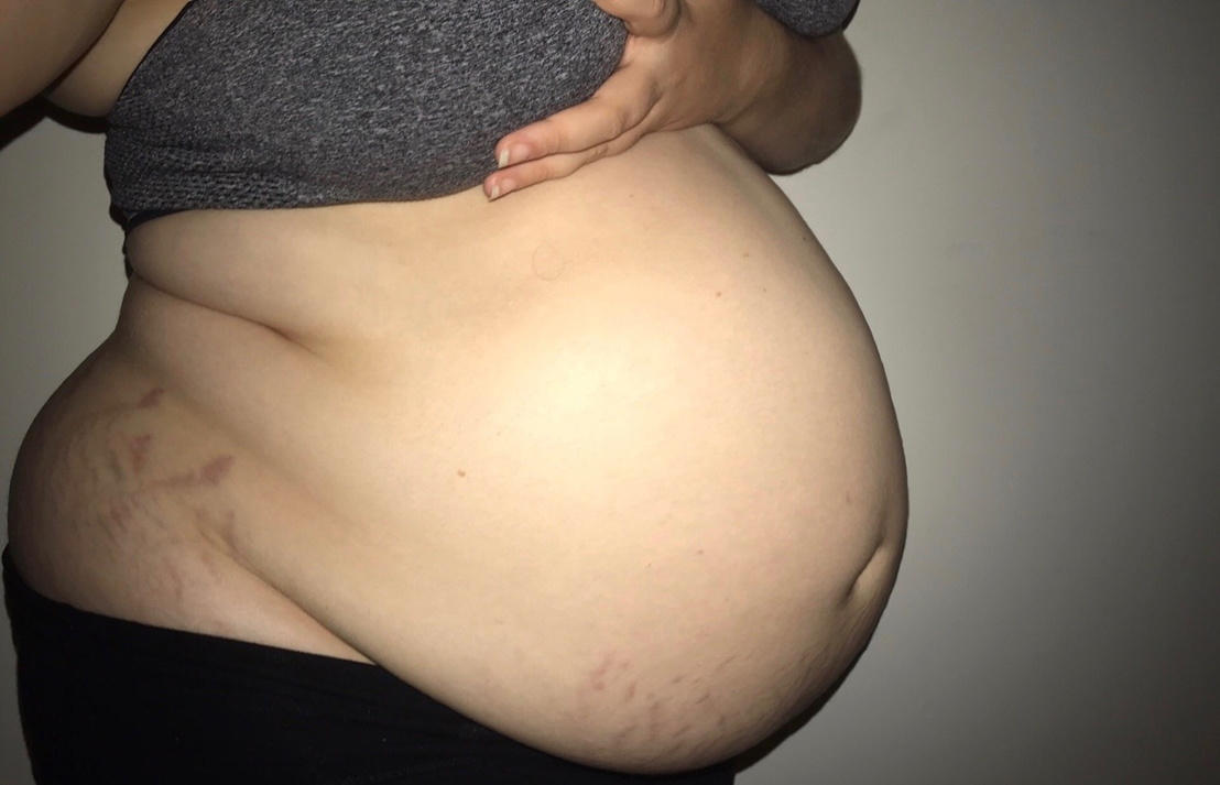 Stuffed pregnant belly