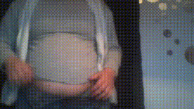 225 lbs of fat in tight clothes - BBW belly play -