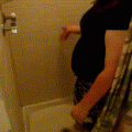 Plump Teen With Fat Belly Takes a Shower