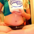 Sexy Blonde Girl Eats 5L Of Ice Cream 'N' Whipped Topping