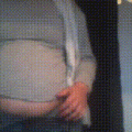 225 lbs of fat in tight clothes - BBW belly play -