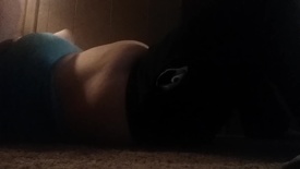 Fat girl doing sit ups