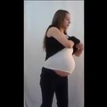 Pregnant Belly in non maternity clothes