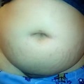 Girls deep belly hole