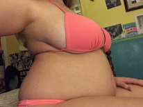 [bloatedbbygirl] pink bikini 6