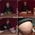 Emma Dalton acepta un reto de comer mas de 3 kilos de comida donde ella tiene pensado comer todo en menos de 40 minutos ella come y come sin parar hasta que su panza es super redonda y muy llena