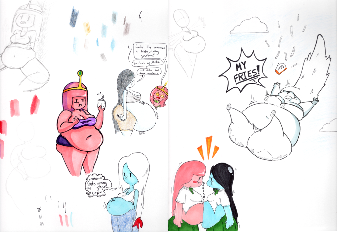 Fat Bubblegum and Marcy Sketches.png