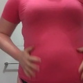 Fat girl belly play in tight top