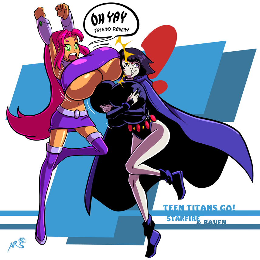 Grab Bag Fanart Starfire Raven By Axel-Rosered.png