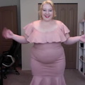 Pink Suede Ruffle Dress