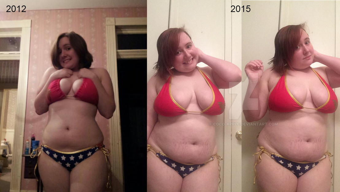 Фиди до и после набора веса девушки в одинаковой одежде