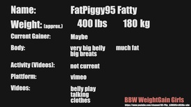 SSBBW Feedee Fat Gaining Girl  FatPiggy95 Fatty BEST OF