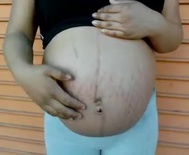 Simple pregnant belly with stretch marks