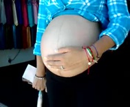 Pregnant belly ball in blue