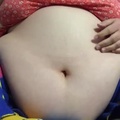 Huge pop bloated BBW piggy chugs pop and burps while playing with fat belly