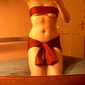 My lovely belly with a red bow  )