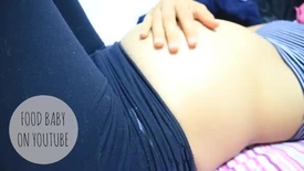 8 months pregnant belly