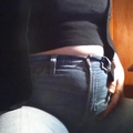 Squeezing my stuffed belly into my tightest jeans