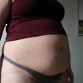 Fat BBW Woman Trying On Outgrown Jeans And Tank Top (Sweetsexyfeedee)