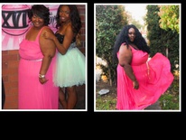 Saucye West - Before (skinny girl on the right with her mother) &amp; After (now taking up the mantle - or rather, dress - of her mother)