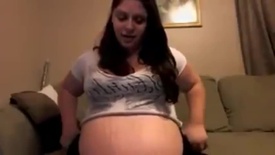 Huge pregnant belly