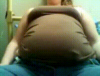 Big round fat belly girl