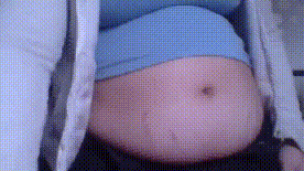 BBW fat belly in tight clothes + belly playing