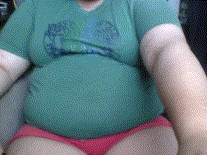 Bbw belly play & small clothes